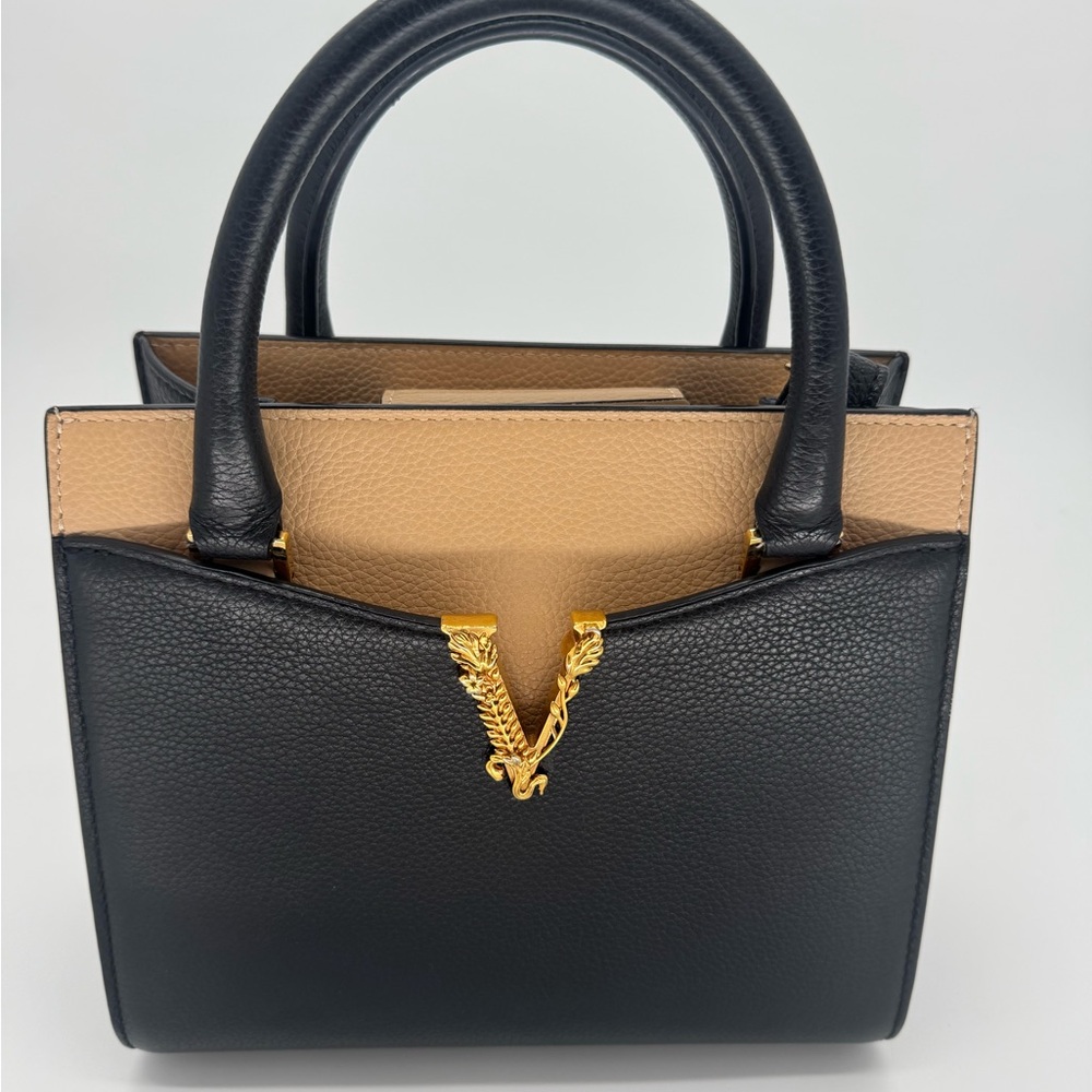 Versace Top-Handle Crossbody Bag – Leather, Made in Italy